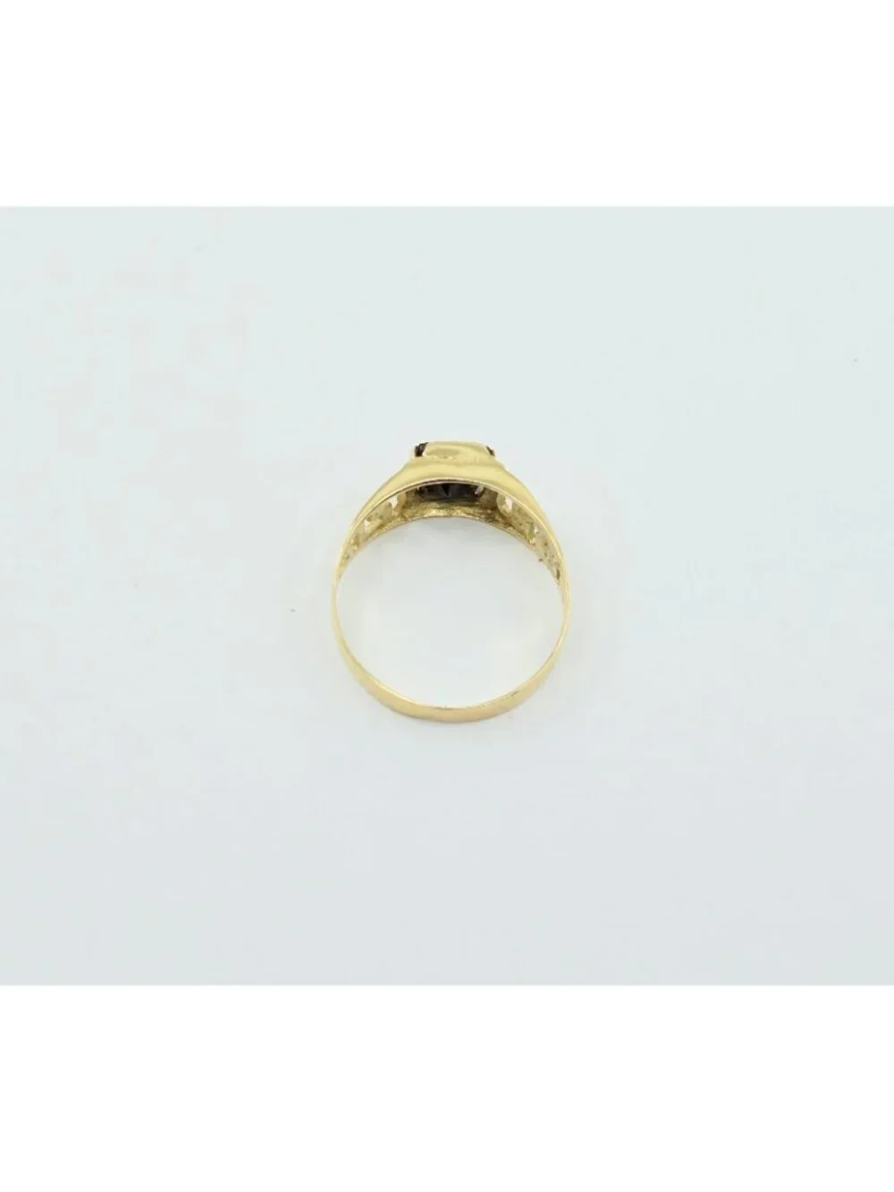 Beautiful 14K Karat Solid Yellow Gold Designer Square Onyx Baby Ring - Size 3